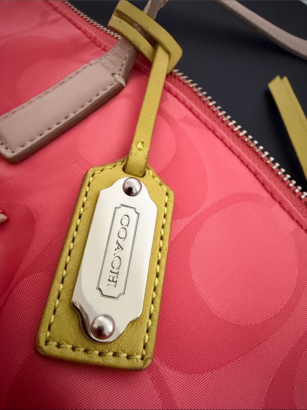 Coach Legacy Weekend Signature Colorblock Nylon East West Zip Top Tote 24865 3 - Picture 7 of 16